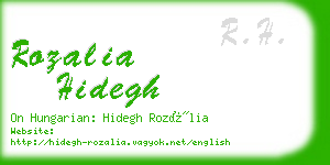rozalia hidegh business card